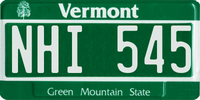 VT license plate NHI545
