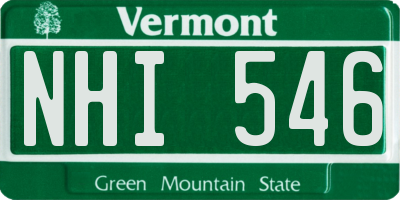 VT license plate NHI546