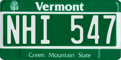 VT license plate NHI547