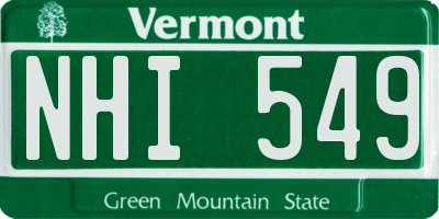 VT license plate NHI549