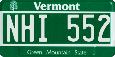 VT license plate NHI552