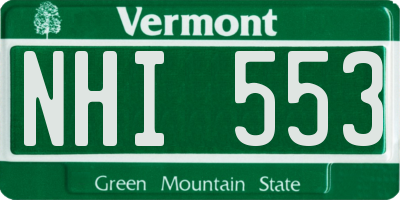 VT license plate NHI553