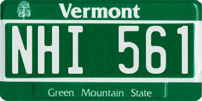 VT license plate NHI561