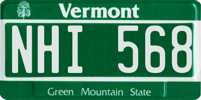 VT license plate NHI568