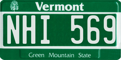 VT license plate NHI569