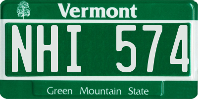 VT license plate NHI574