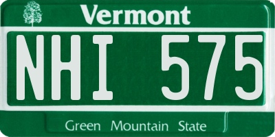 VT license plate NHI575