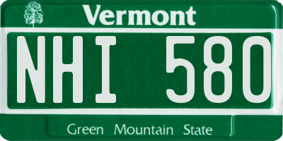 VT license plate NHI580