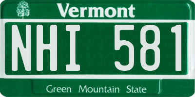 VT license plate NHI581