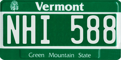 VT license plate NHI588
