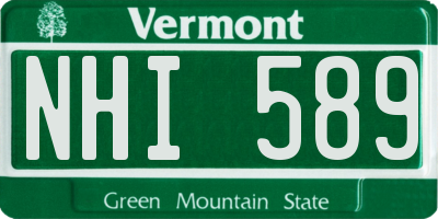 VT license plate NHI589