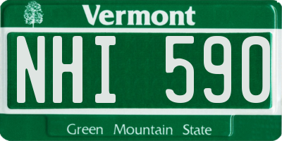 VT license plate NHI590