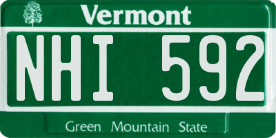 VT license plate NHI592