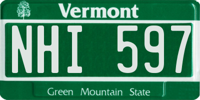 VT license plate NHI597