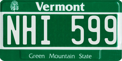 VT license plate NHI599