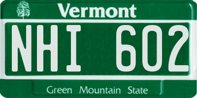 VT license plate NHI602