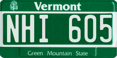 VT license plate NHI605