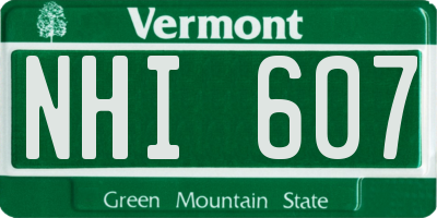 VT license plate NHI607
