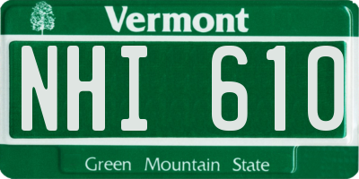 VT license plate NHI610