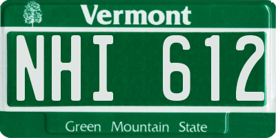 VT license plate NHI612