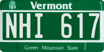 VT license plate NHI617