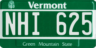 VT license plate NHI625