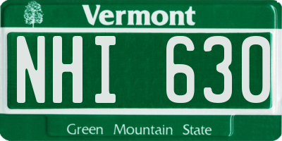 VT license plate NHI630