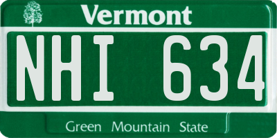 VT license plate NHI634