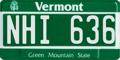VT license plate NHI636