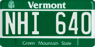 VT license plate NHI640