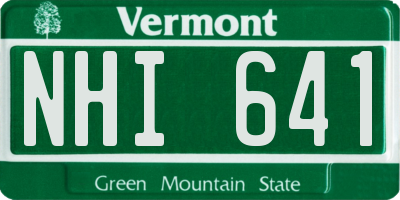 VT license plate NHI641