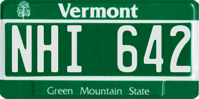 VT license plate NHI642
