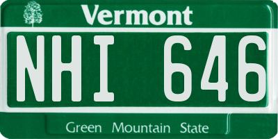 VT license plate NHI646
