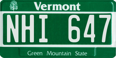 VT license plate NHI647
