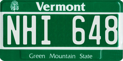VT license plate NHI648