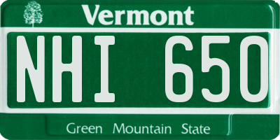VT license plate NHI650