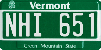 VT license plate NHI651