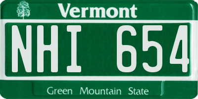 VT license plate NHI654