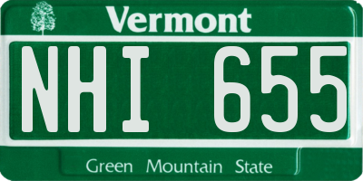 VT license plate NHI655