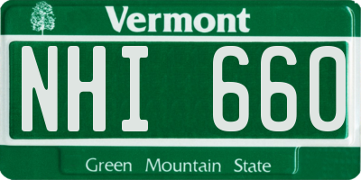 VT license plate NHI660