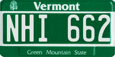 VT license plate NHI662