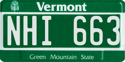 VT license plate NHI663