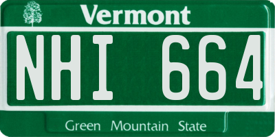 VT license plate NHI664