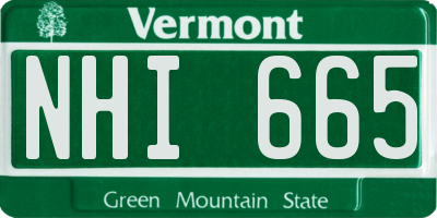 VT license plate NHI665