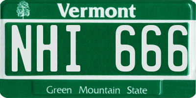 VT license plate NHI666