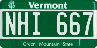 VT license plate NHI667