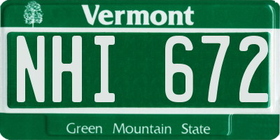 VT license plate NHI672