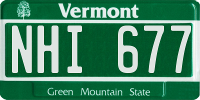 VT license plate NHI677