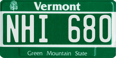 VT license plate NHI680