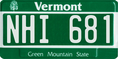 VT license plate NHI681